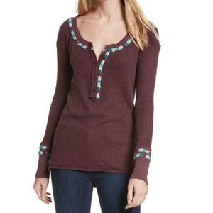 Free People Thermal Long Sleeve Rainbow Top
